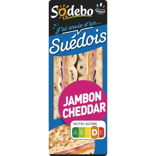 Sandwich suédois jambon cheddar