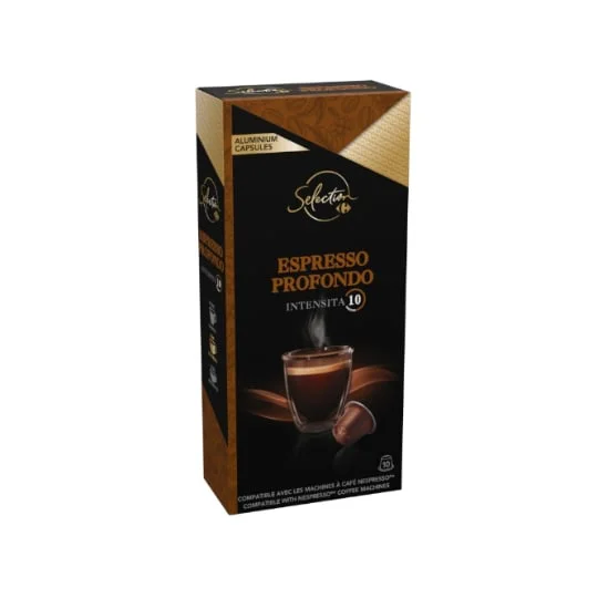 Café capsules Compatibles Nespresso espresso profondo intensité n°10