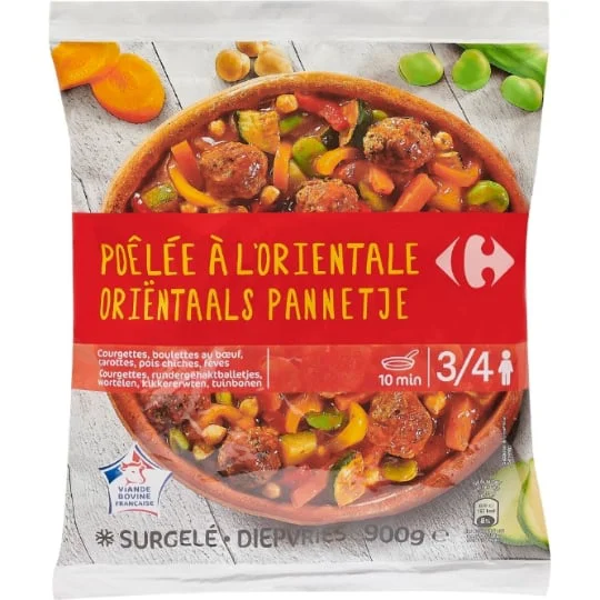 Plat cuisiné poêlée à l'orientale