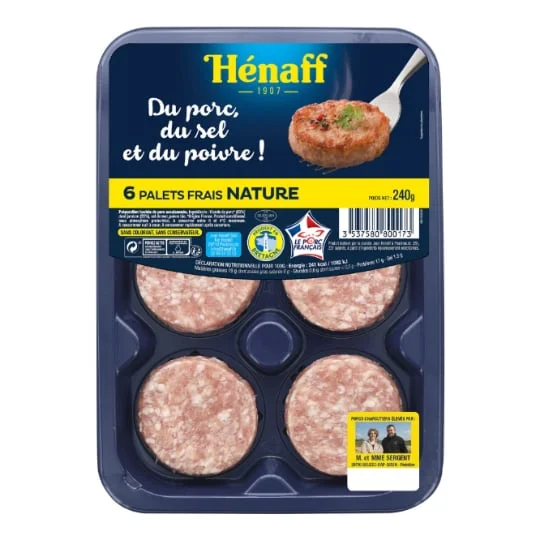 Palets de porc nature