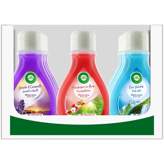Désodorisant diffuseur continu mèche active parfums assortis