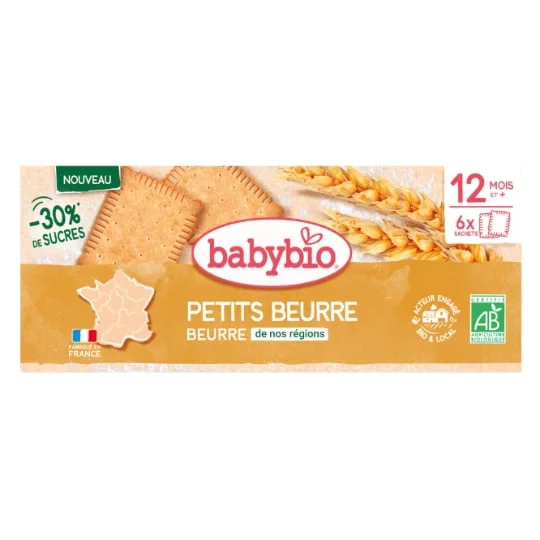 Biscuits bébé dès 12 mois petits beurre réduit en sucres bio