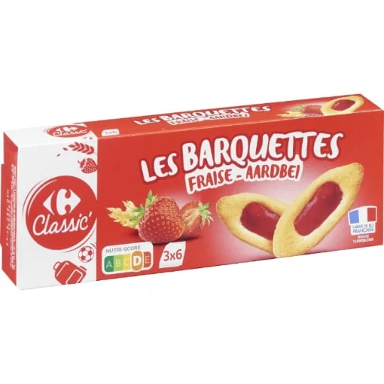 Biscuits barquette à la fraise