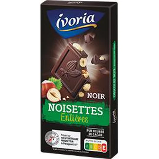Chocolat noir noisettes entières