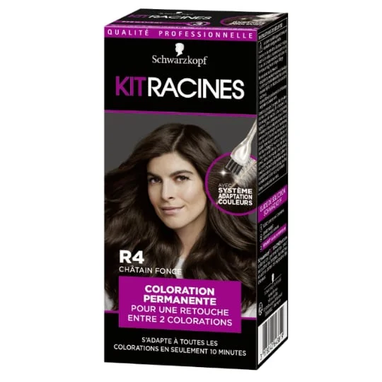 Coloration Permanente kit racines châtain foncé R4