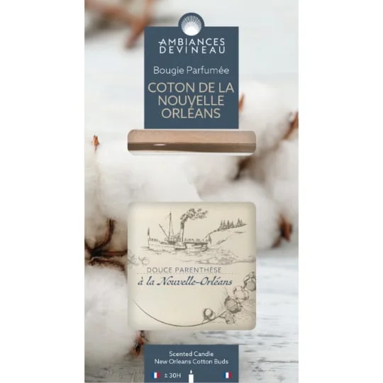 Bougie en verre oval - Coton de Louisiane