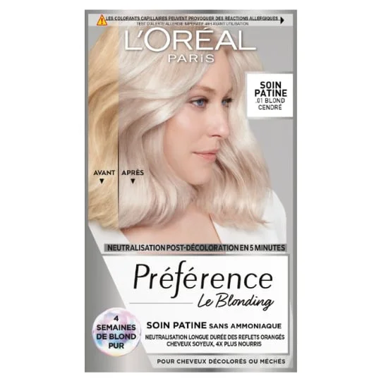 Coloration Cheveux Permanent Blond Cendré 01 PREFERENCE