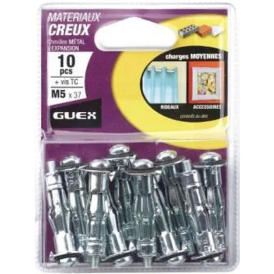 Lot De 10 Chevilles En Métal À Expansion, 5X37Mm & Vis Tc