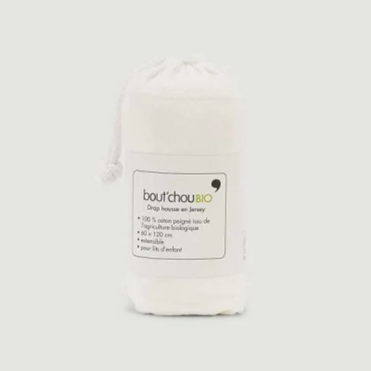 Drap Housse Blanc Coton Bio 60X120cm