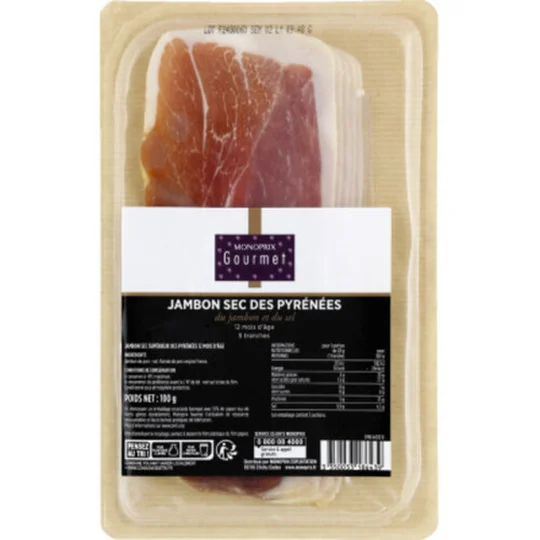 Jambon sec des Pyrénées 12 mois d'âge