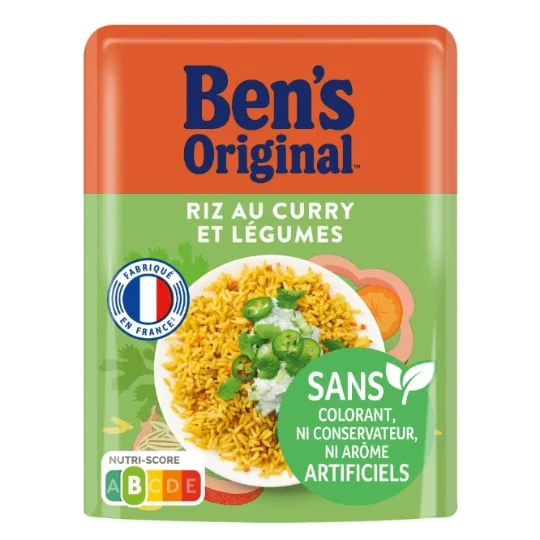 Riz micro-ondes express au curry et légumes