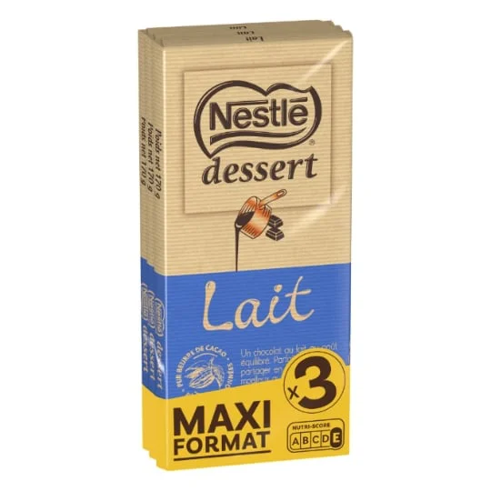 Tablettes de chocolat au lait pâtissier x3