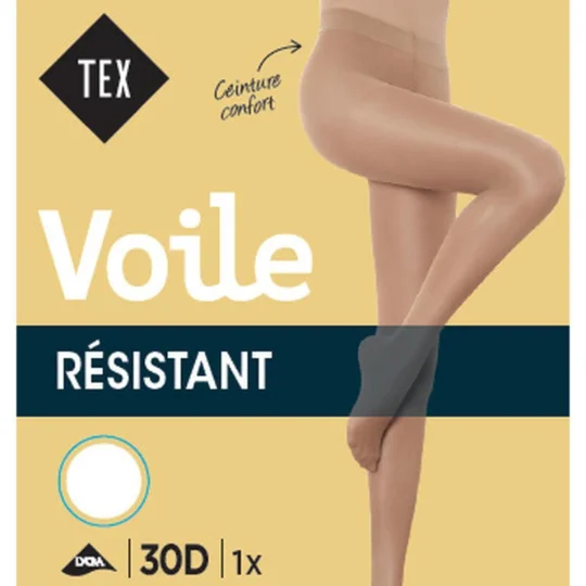 Collant femme beige 30D voile résistant T2