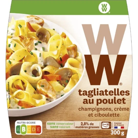 Plat cuisiné tagliatelles poulet