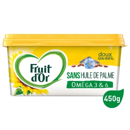 Margarine oméga 3 & 6 doux sans huile de palme