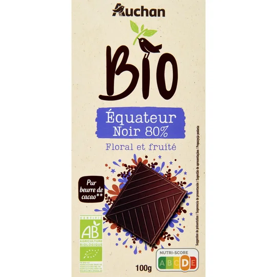 Tablette de chocolat noir 80% Equateur
