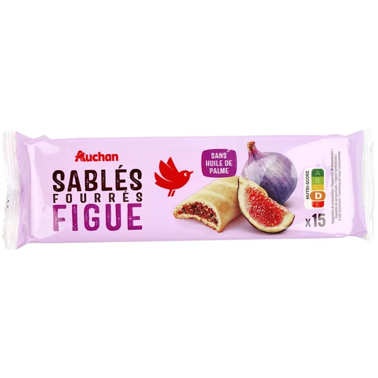 Biscuits sablés fourrés aux figues sans huile de palme