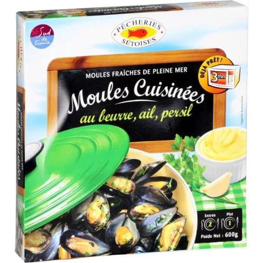 Moules au beurre, ail, persil