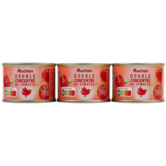 Double concentré de tomates en boîtes