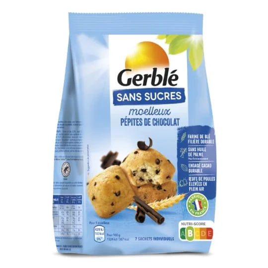Moelleux pépites chocolat sans sucres