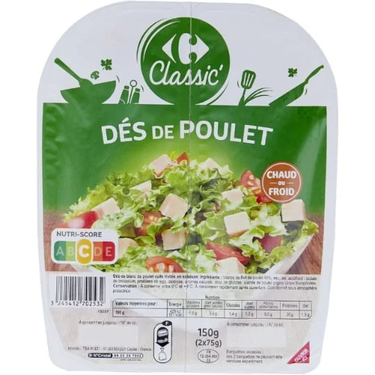 Dés de poulet
