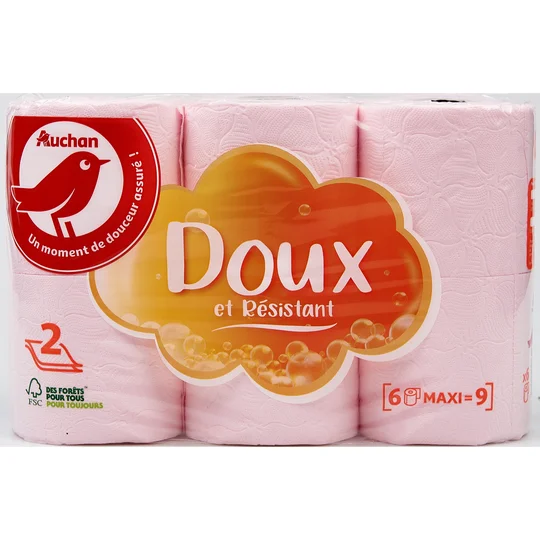 Papier toilette rose maxi doux & résistant 2 épaisseurs