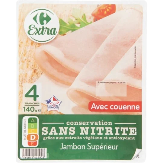 Jambon avec couenne sans nitrite