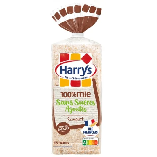 Pain de mie 100% mie complet sans croûte sans sucres ajoutés