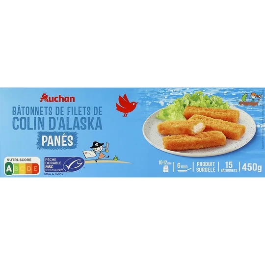 Bâtonnet panés de filets de colin d'Alaska MSC