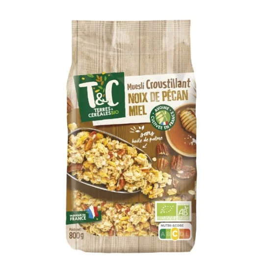 Céréales muesli croustillant miel noix de pécan Bio TERRE ET CEREALES BIO