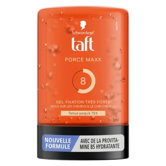 Gel Cheveux Fixation très Forte Force Max Tenue 72H