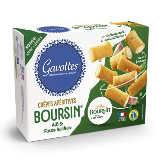 Crêpes apéritives saveur boursin, ail et fines herbes