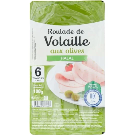 Roulade de volaille halal aux olives