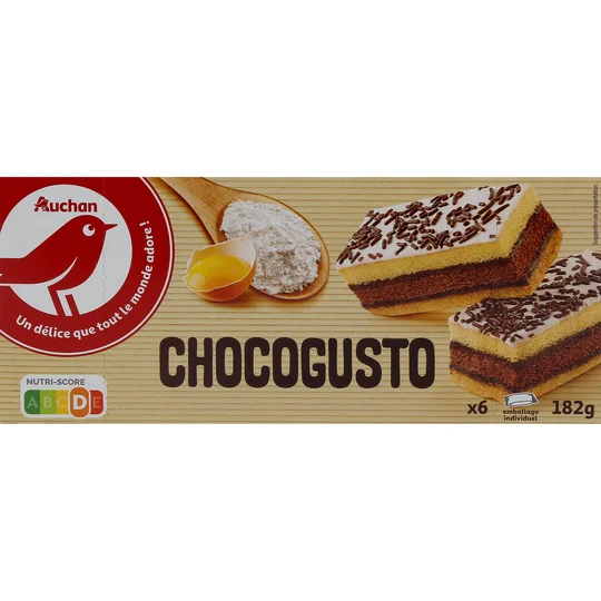 Chocogusto gâteaux génoise sachets individuels