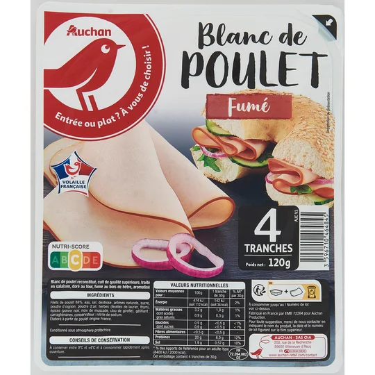 Blanc de poulet fumé
