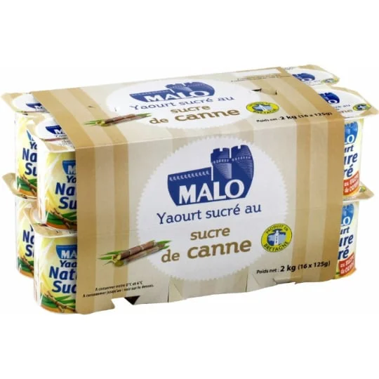 Yaourt au sucre de canne sucré