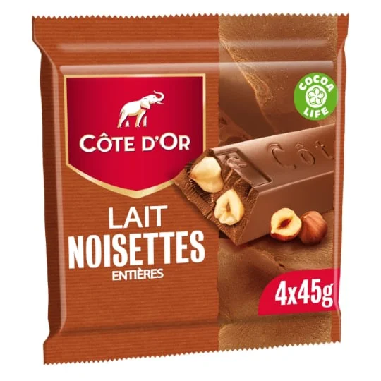 Chocolat au lait noisettes entières
