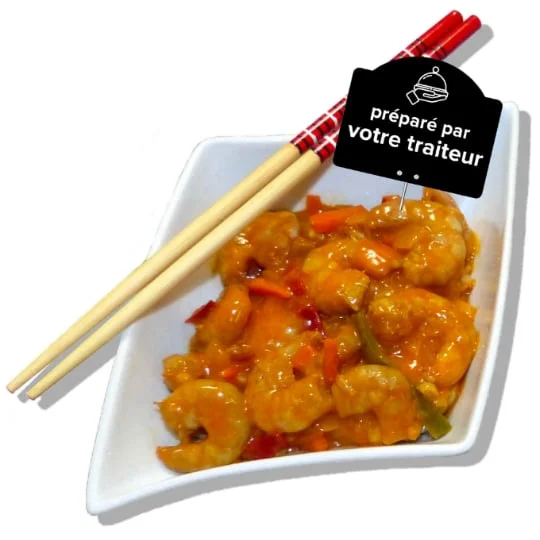 Crevettes sauce piquante
