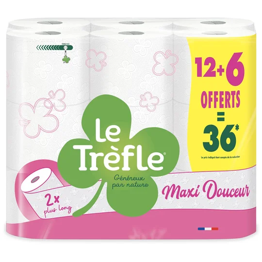 Papier toilette Le Maxi douceur - 12+6