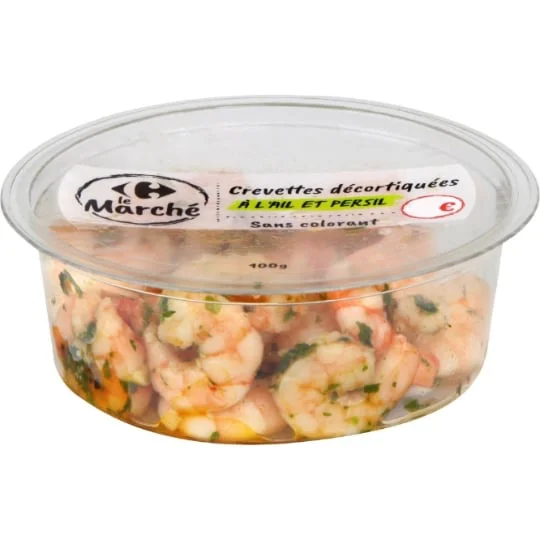 Crevettes décortiquées à l'ail et persil