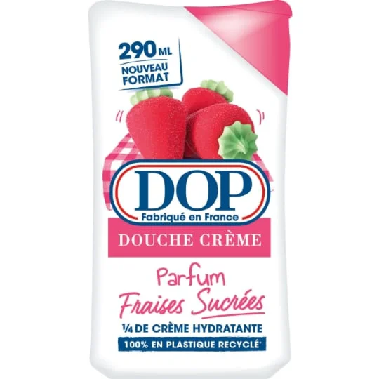 Gel douche Crème Parfum Fraises 1/4 De Crème Hydratante