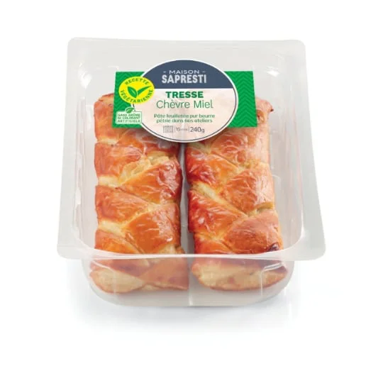 Tresse feuilletée chèvre miel courgette