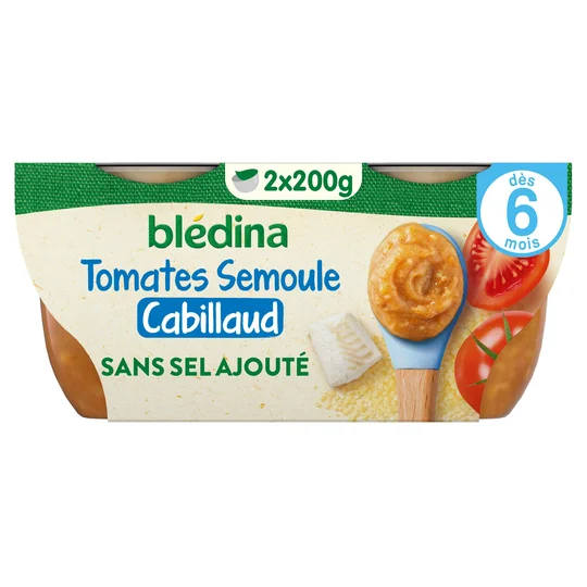 Plat bébé 6 mois Semoule tomate poisson