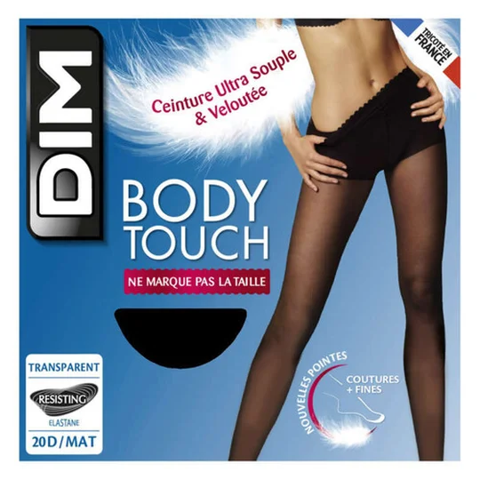 Collant Transparent Ceinture Velouté, Noir, 20D, Body Touch T3