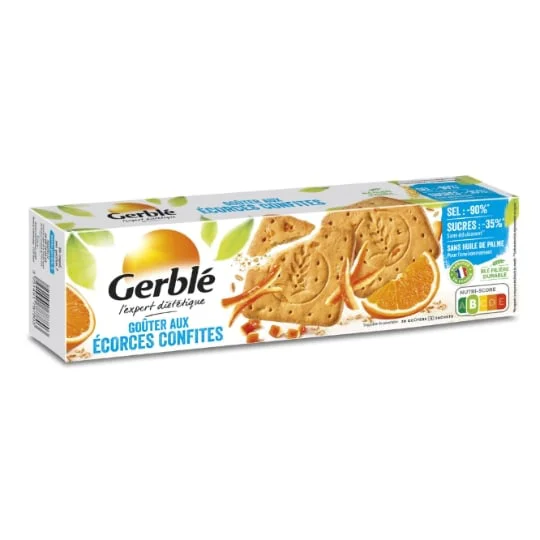 Biscuits écorces confites, réduit en sel