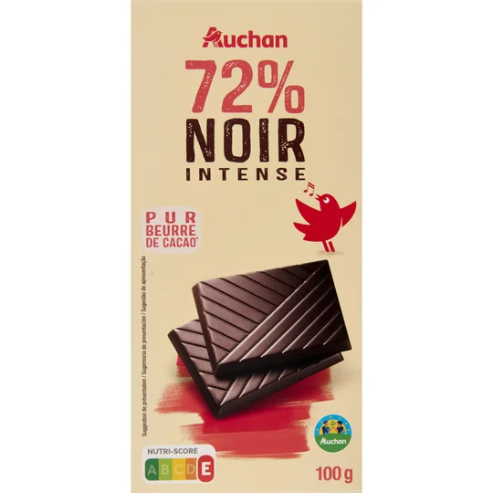 Tablette de chocolat noir 72%