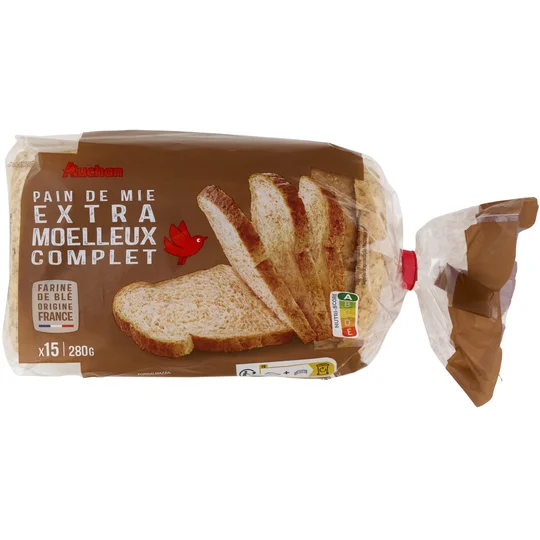 Pain de mie complet avec croûte extra moelleux