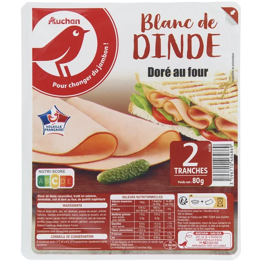 Blanc de dinde doré au four