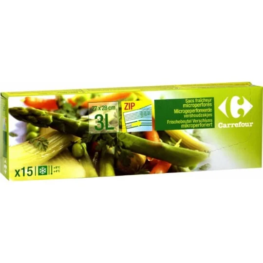 Sacs fraîcheur microperforés 27 x 28 cm 3 L