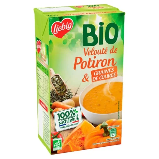 Soupe bio Velouté potiron graines de courge